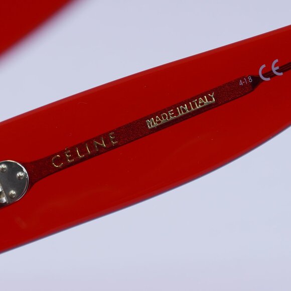 🕶️ New Celine CL40008F 66V Sunglasses - Red Frame, Blue Lenses - Picture 7 of 10